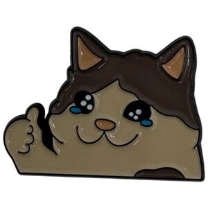 Cute Cat Thumbs Up Enamel Pin Sad Eyes Kawaii Anime Style Lapel Jewelry